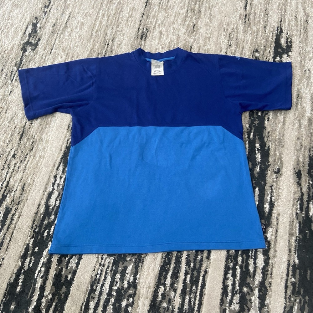 VINTAGE Adidas T Shirt Men Small Blue Casual Fleece Logo Basic 00s Y2K‎